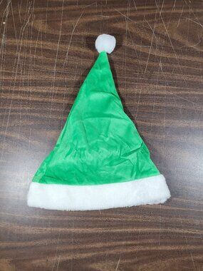 Santa Christmas Holiday Hat Green / White